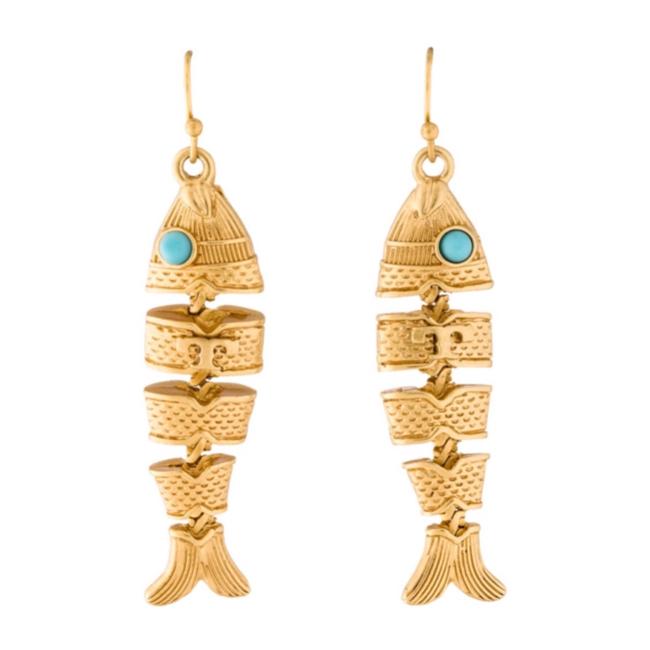Tory Burch Gold Fish Delicate Earrings 