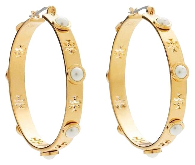 Tory Burch Gold Hoops Hoop Dust Bag Earrings 