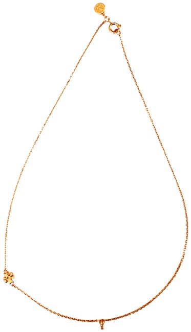 Tory Burch Gold Logo Cultured Pearl Short Necklace Earrings 