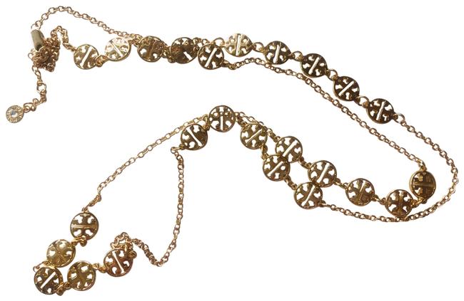 Tory Burch Gold Logo Long Necklace 