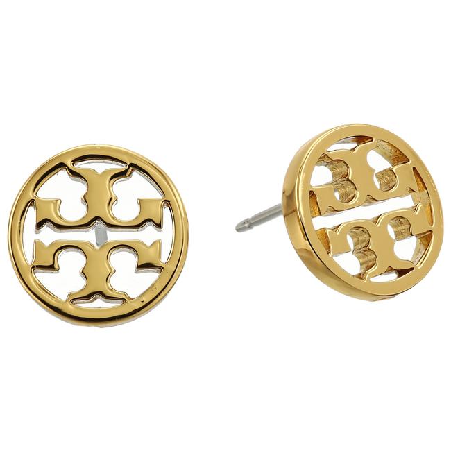 Tory Burch Gold Small Circle Logo Studs Earrings 