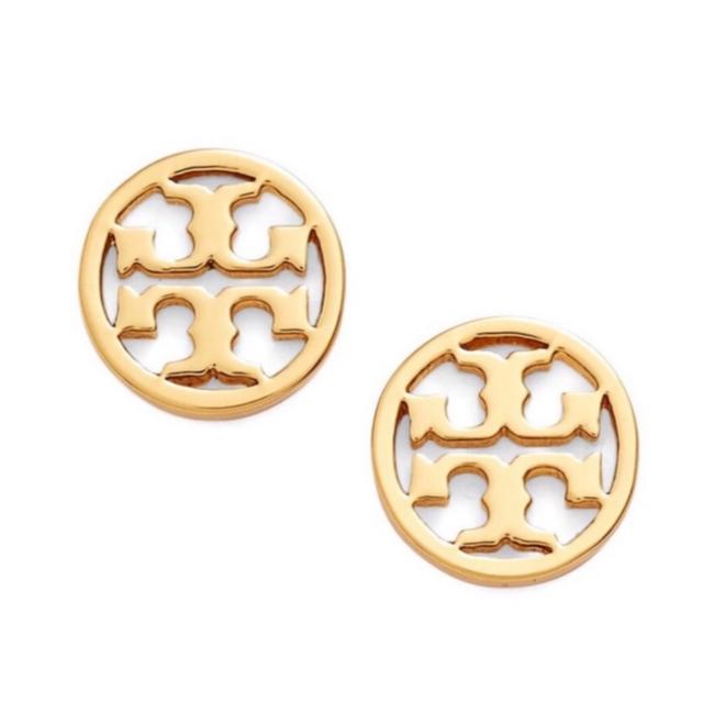 Tory Burch Gold Stud Miller Logo Earrings 