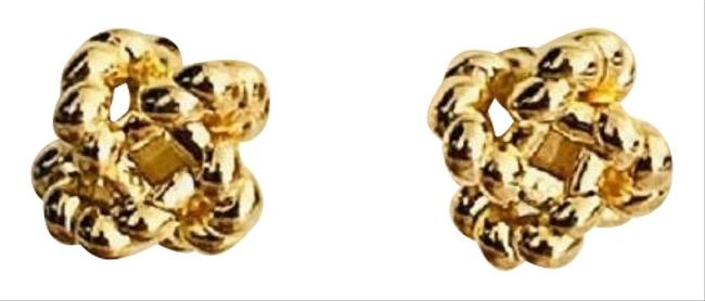 Tory Burch Gold Stud Rope Pearl Earrings 