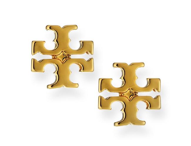 Tory Burch Gold Stud T Logo Plated Earrings 