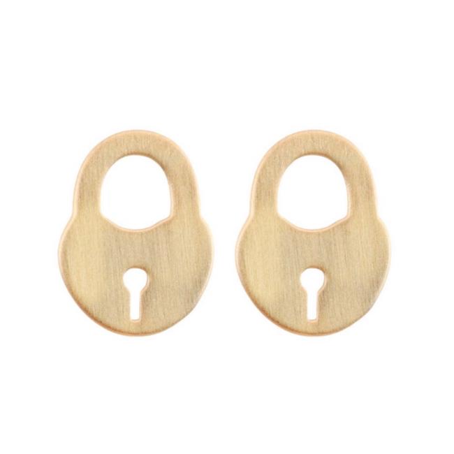 Tory Burch Gold Vintage Surreal Lock Earrings 