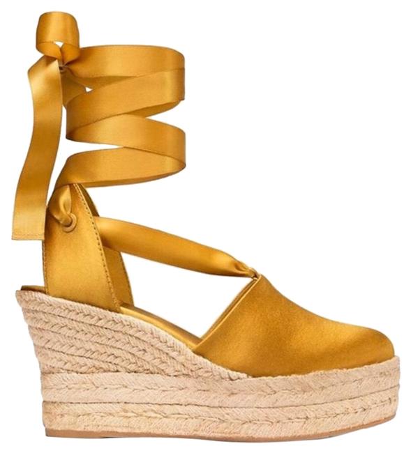 Tory Burch Golden Yellow Sandals Wedges 5 