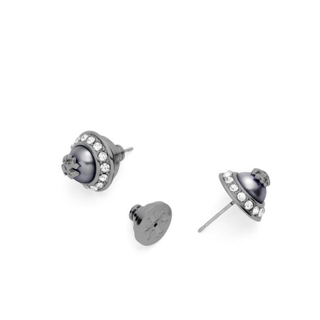 Tory Burch Gray Stud Natalie Earrings 