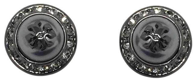 Tory Burch Gun Metal New tory Stub Natalie Earrings 