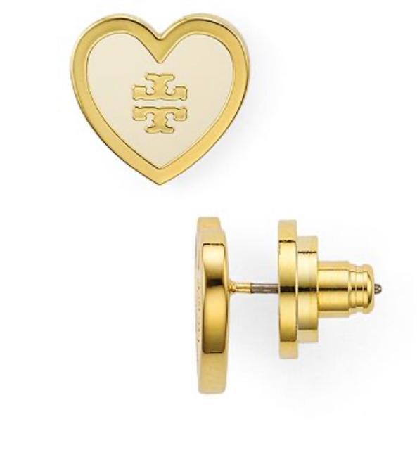 Tory Burch Heart Stud Nwt White Earrings 