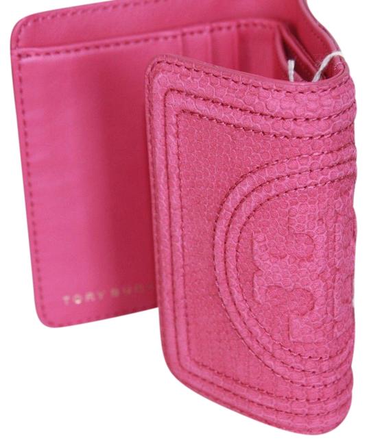 Tory Burch Hibiscus Flower Fleming Snake Mini Wallet 