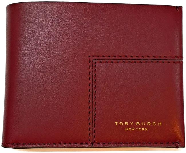 Tory Burch Imperial Garnet Block T T Travel Foldable Card Case Wallet 
