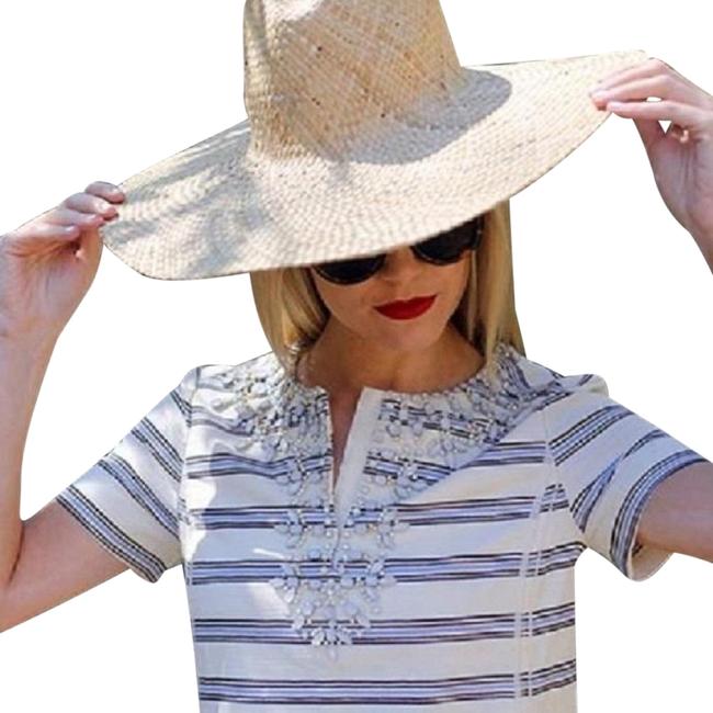 Tory Burch Ivory Crystal Embellished Kirsten Striped Tunic