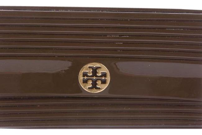 Tory Burch Kerry Chocolate Brown Resin Clutch 