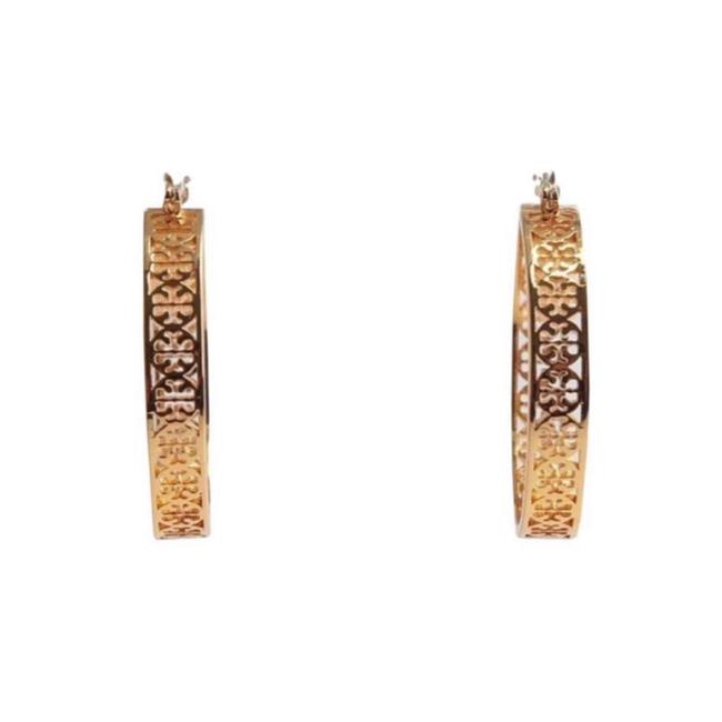 Tory Burch Kinsley Logo Hoop Earrings 