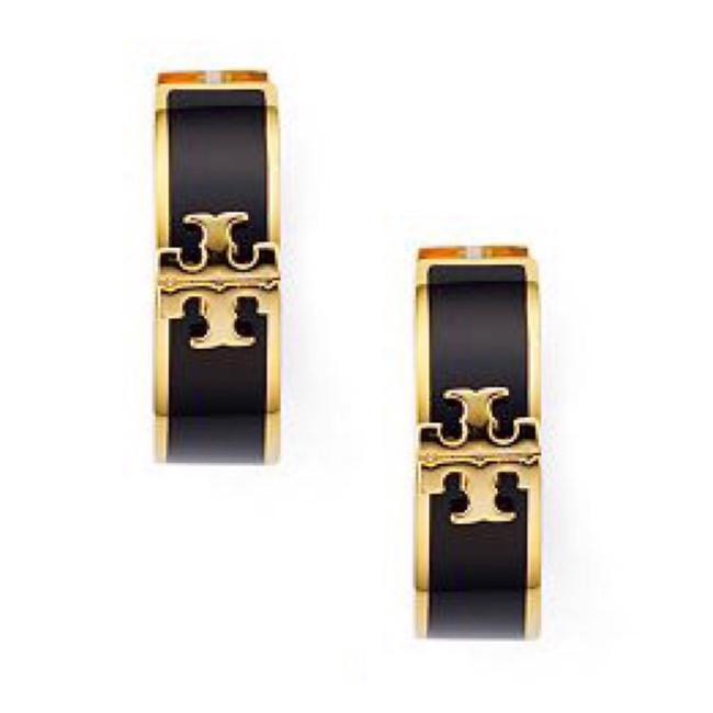 Tory Burch Kira Enamel Huggie Hoop Earrings 