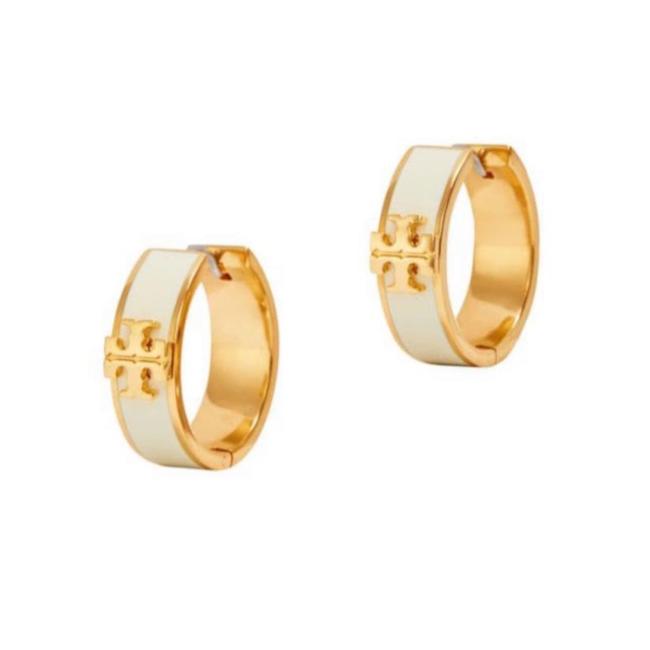 Tory Burch Kira Enameled Huggie Earrings 