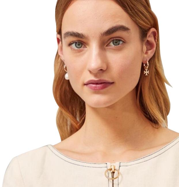 Tory Burch Kira Pearl Mismatched Hoop Earrings 