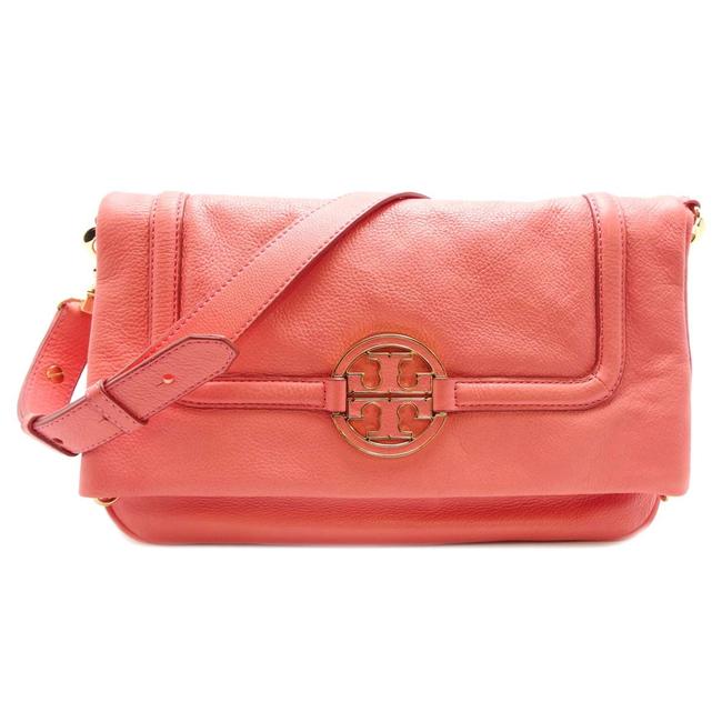 Tory Burch Ladies Dh40971 Peach Salmon Pink Leather Shoulder Bag 