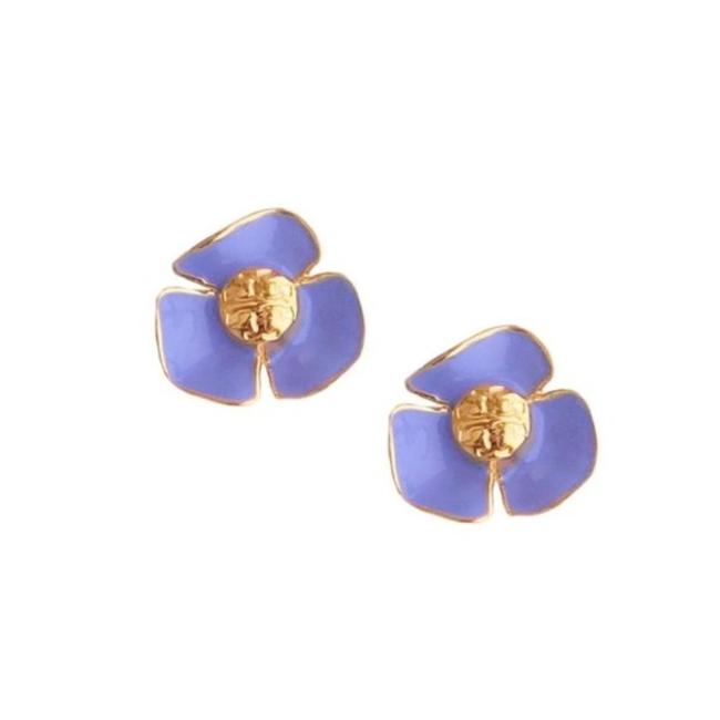 Tory Burch Lilac Fleur Flower In Earrings 