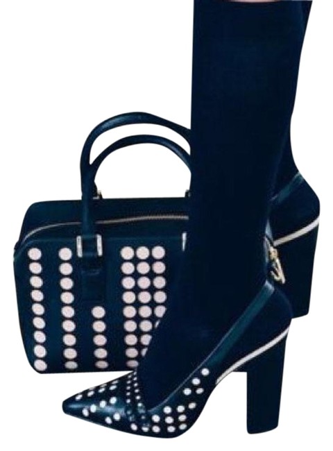 Tory Burch Lily Mini Square Black Light Oak Saffiano Leather Satchel 