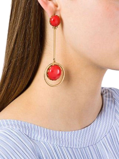 Tory Burch Linear Stone Statement Earrings 