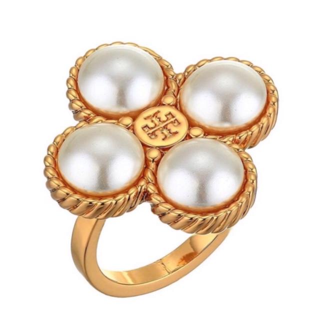 Tory Burch Lucky Clover Rope Logo Ring 