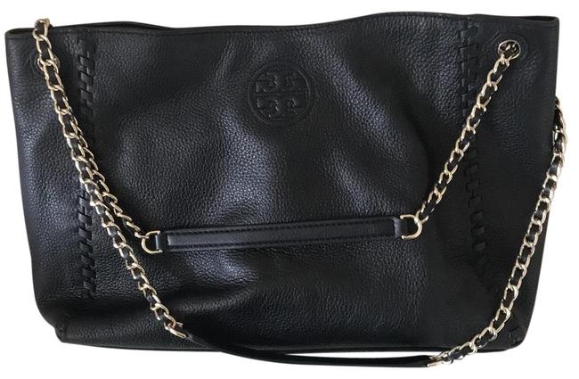 Tory Burch Marion Slouchy with Gold Hardware Leather Tote 