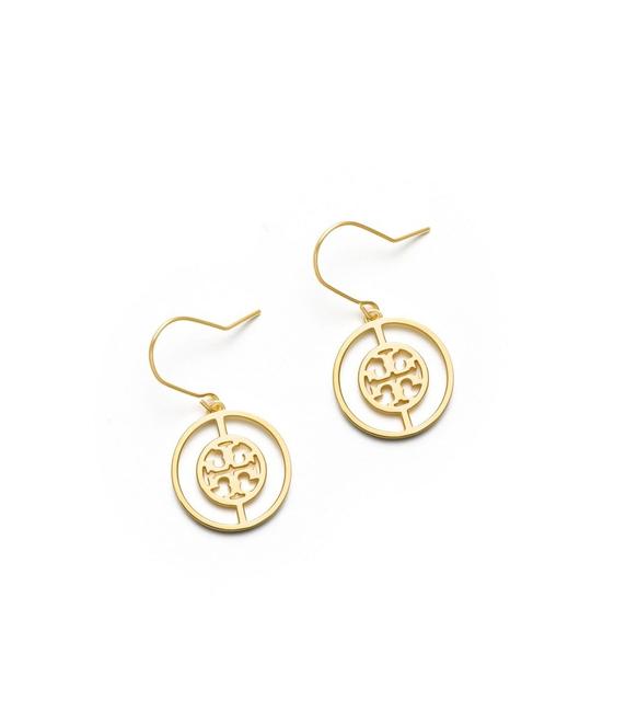 Tory Burch Metallic Deco Logo Drop Earrings 
