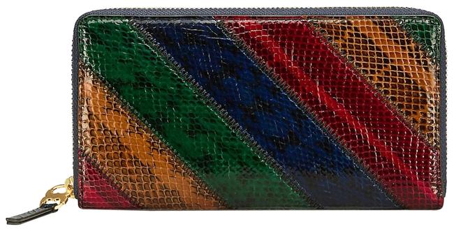 Tory Burch Multi Color Snakeskin Gemini Link Continental Wallet 