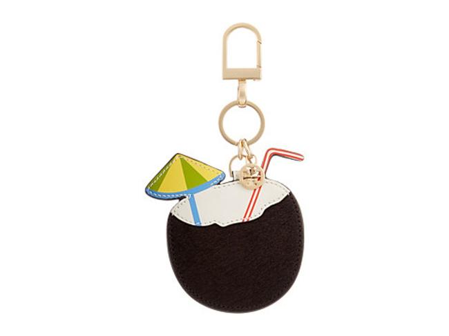 Tory Burch Multicolor Coconut Key Fob Leather Haircalf Purse Charm 