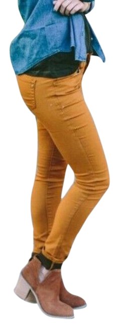 Tory Burch Mustard Ivy Super Stretch Skinny JeansS 27 