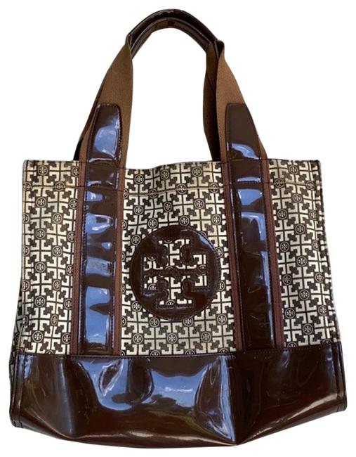 Tory Burch Na Brown Tan Canvas Tote 