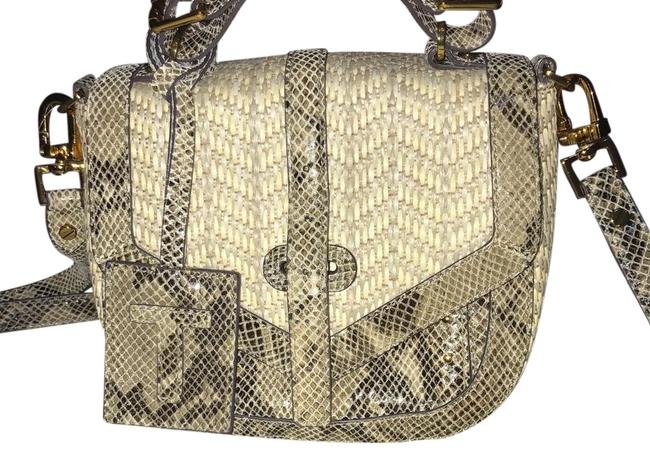 Tory Burch Natural Snake Snakeskin Leather Cross Body Bag 