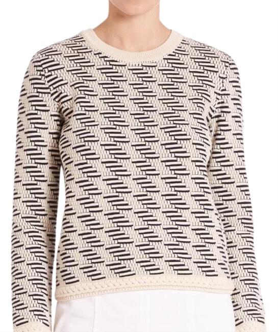 Tory Burch Nautical Cropped Navy and Cream Sweater 