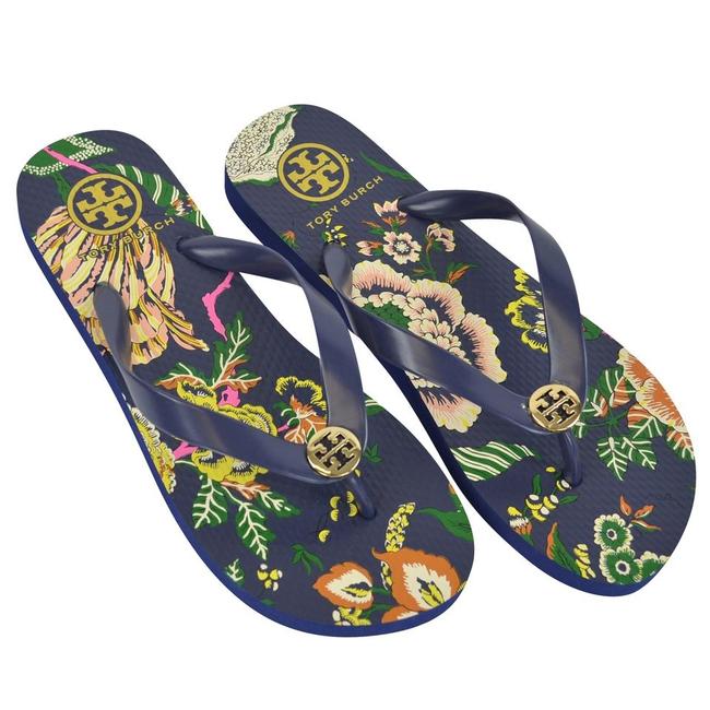Tory Burch Navy Happy Times Flip Flop Sandals