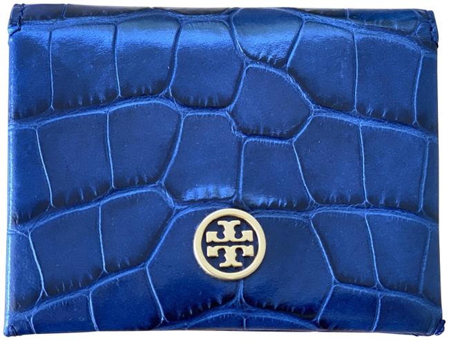 Tory Burch Navy Parker Emobssed Card Case Wallet 