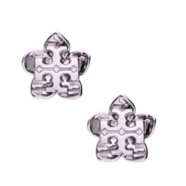 Tory Burch Cecily Flower Silver Earrings 