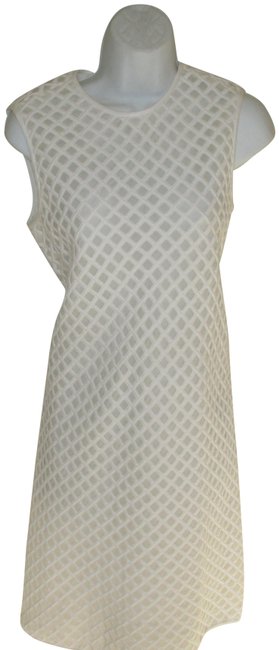 Tory Burch Off White Lattice Cotton Mid length Night Out Dress  