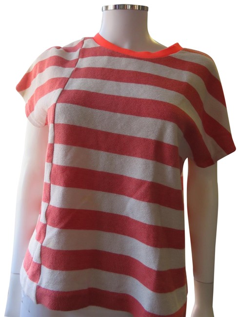 Tory Burch Pale Orange L Orange Stripes Cotton Blouse 0 M 