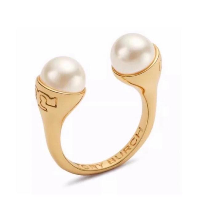 Tory Burch Pearl Bud Logo Ring 