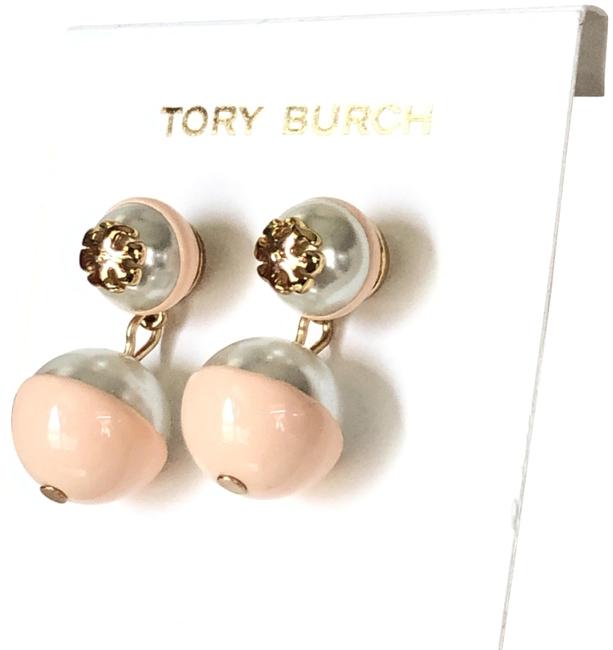 Tory Burch Pink Dipped Evie Drop In &amp Ivory Earrings 