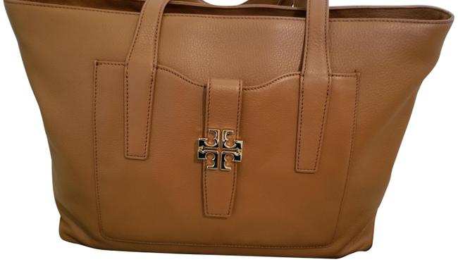 Tory Burch Plaque Bark Leather Tote 