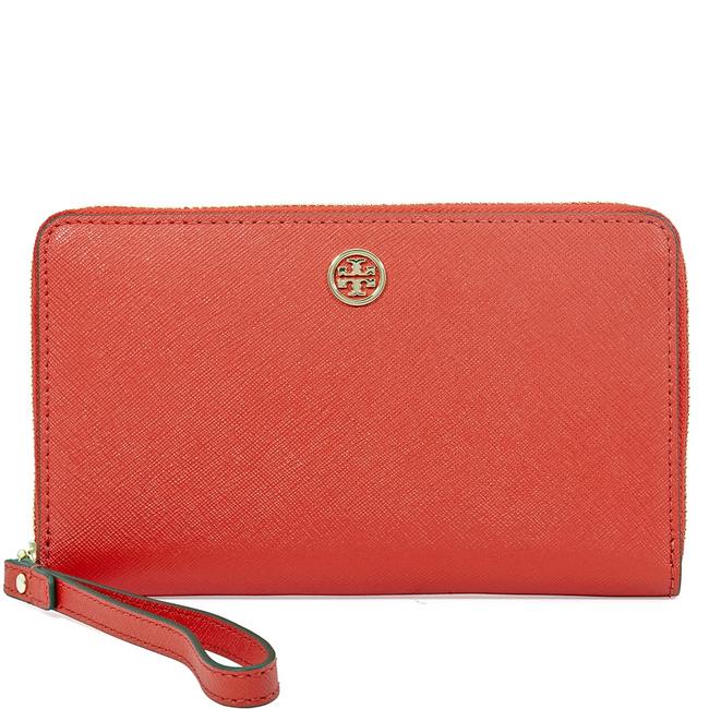 Tory Burch Poppy Orange Cardamom Robinson Smartphone Wristlet Wallet 