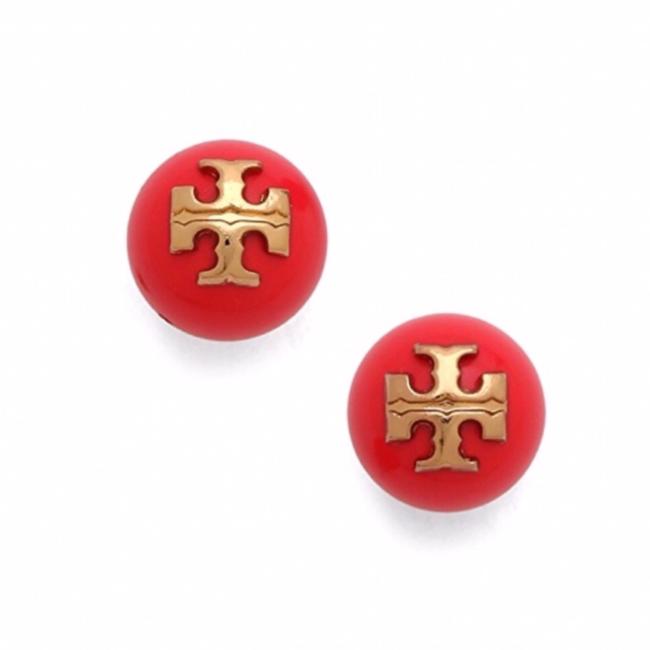 Tory Burch Red Evie Logo Earrings 