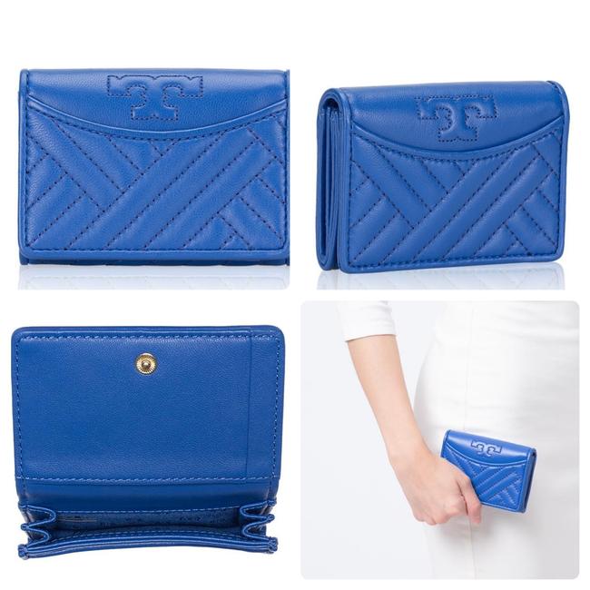 Tory Burch Regal Blue Alexa Foldable Mini Wallet 