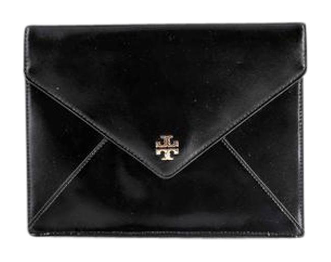 Tory Burch Robinson Kira Envelope Black Clutch 