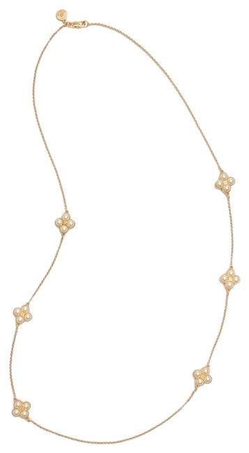 Tory Burch Rope Clover Rosary Necklace 