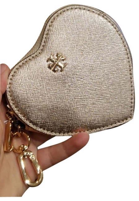 Tory Burch Rose Gold Heart Coin Purse Wallet 