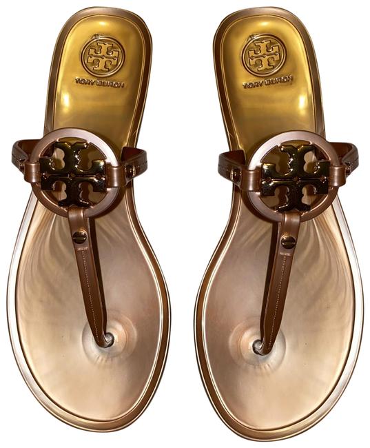 Tory Burch Rose Gold Jelly Mini Miller Sandals