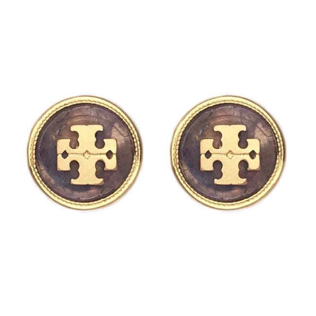 Tory Burch Semiprecious Logo Stone Earrings 